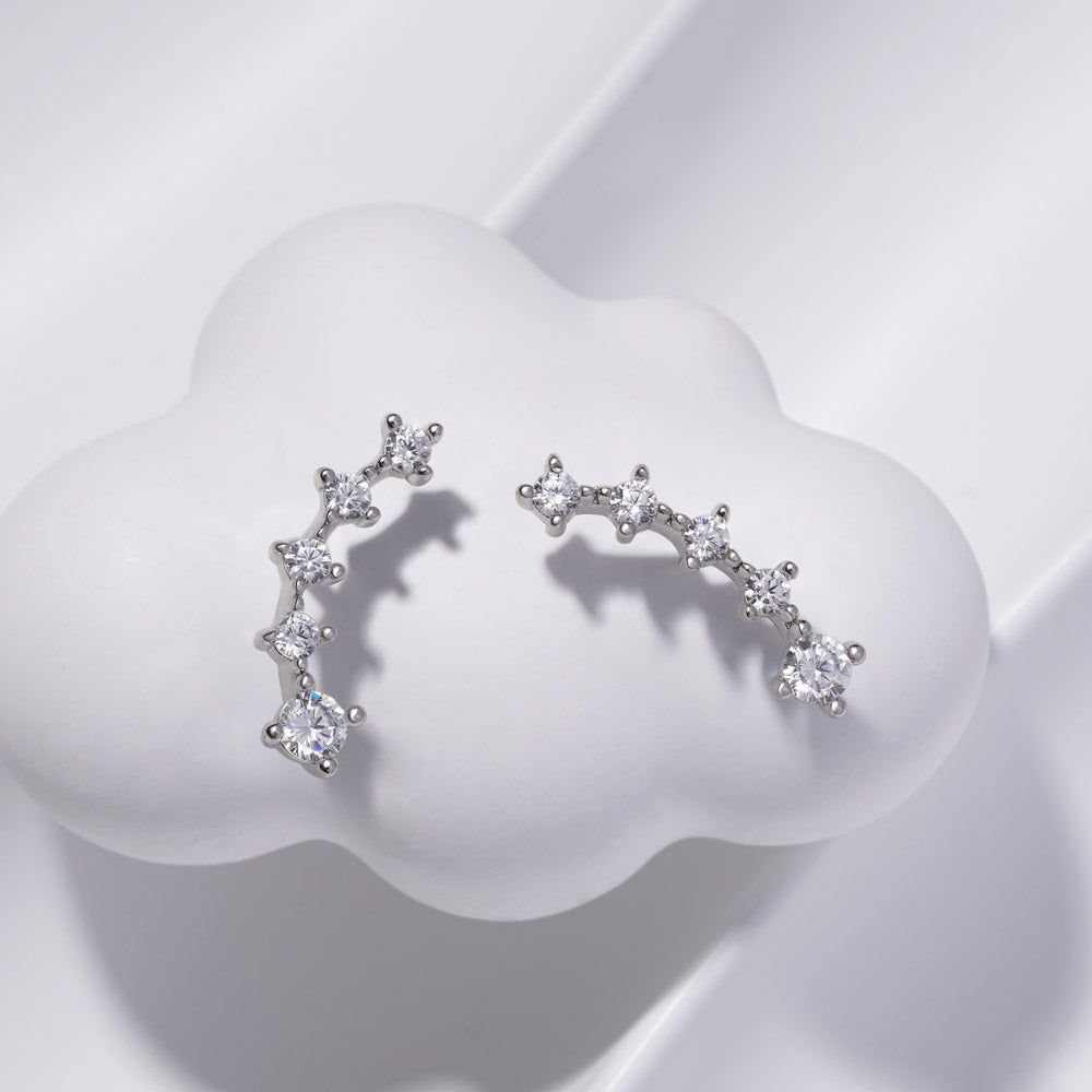 Gnoce Cubic Zirconia Ear Crawlers Earrings_4