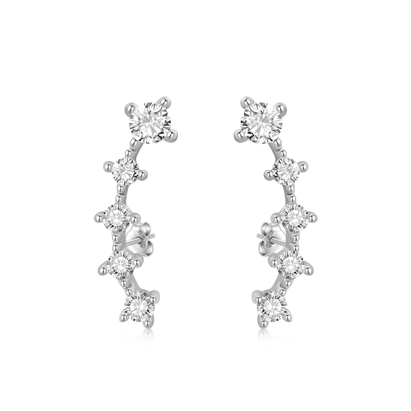 Gnoce Cubic Zirconia Ear Crawlers Earrings_3
