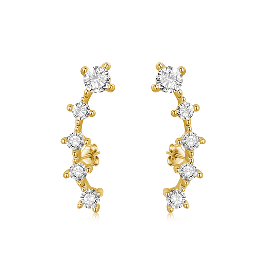 Gnoce Cubic Zirconia Ear Crawlers Earrings_1