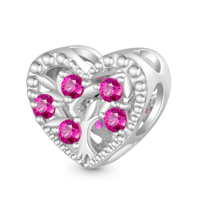 Gnoce Birthstone Tree of Life Heart Personalized Charm_2