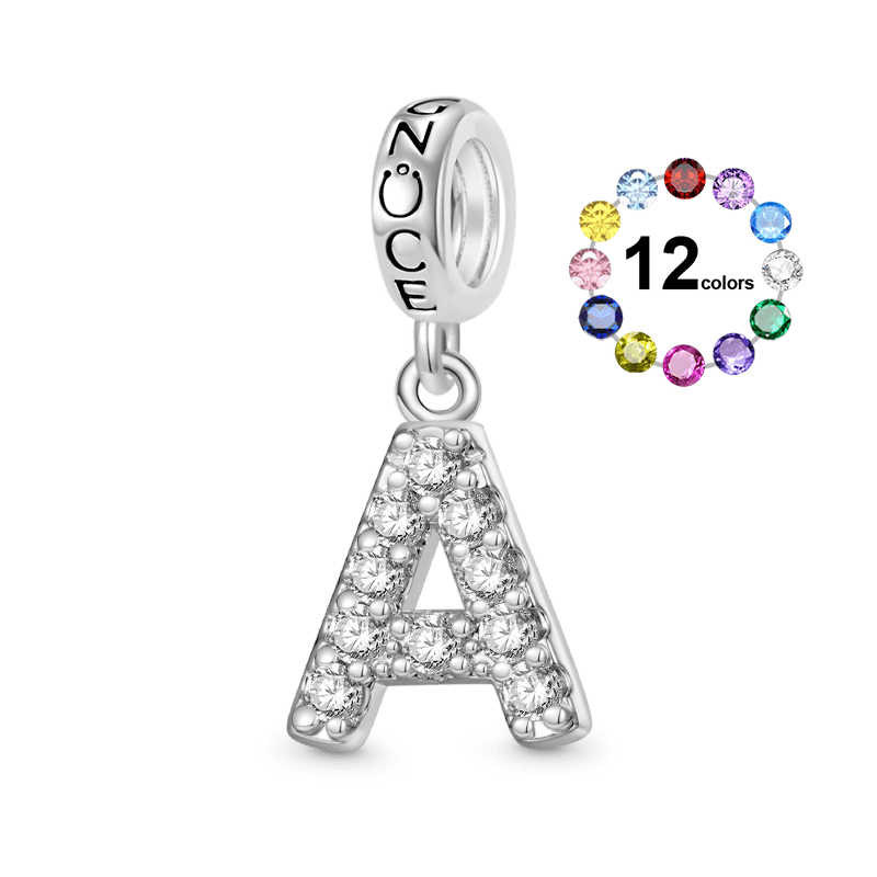 Gnoce Engravable Initial Birthstone Gift Pendant Dangle Charm_1