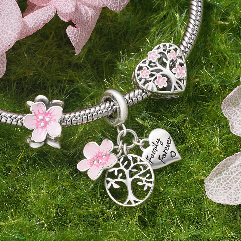 Gnoce Pink Tree of Life Heart Charm_4