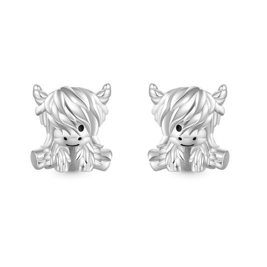 Gnoce Scottish Highland Cow Stud Earrings_1