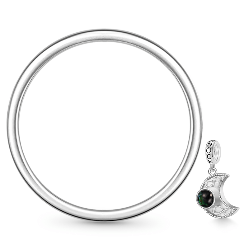 Gnoce Projection Moon Star Personalized Photo Pendant Dangle Charm_3
