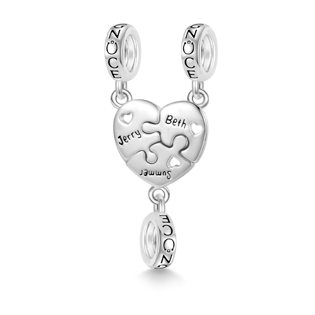 Gnoce Engravable Jigsaw Love Pendant Dangle Charm_1