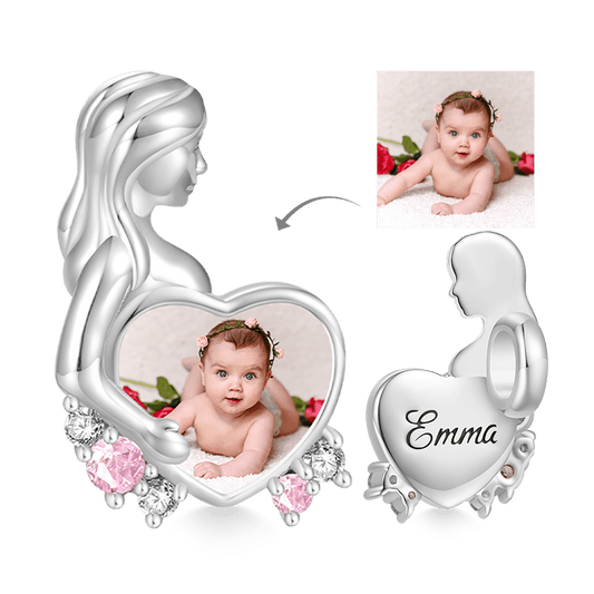 Gnoce Engravable Maternity Personalized Photo Charm_1