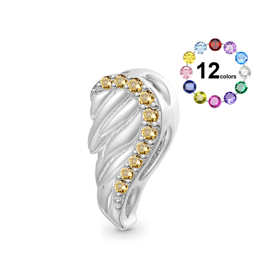 Gnoce Birthstone Angel Wings Personalized Charm_1