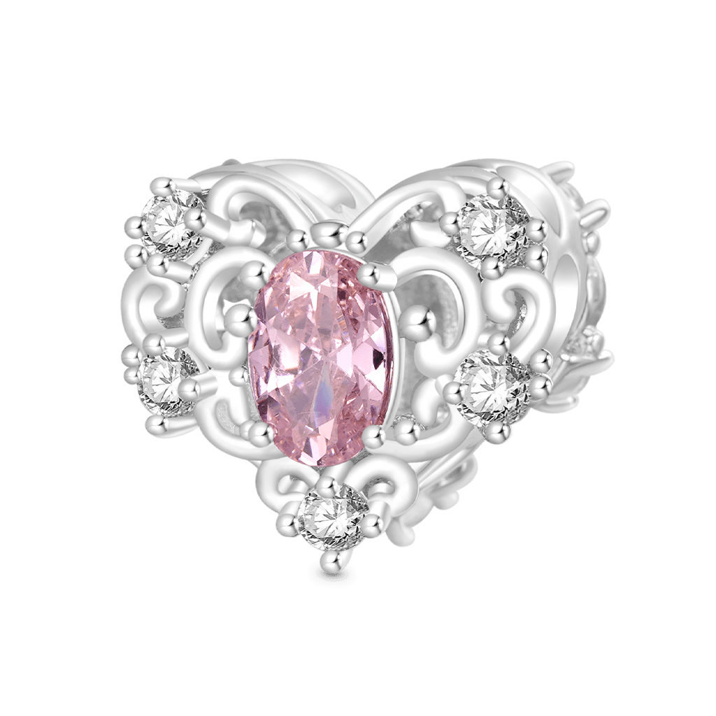 Gnoce Birthstone Hollow Love Heart Charm_2