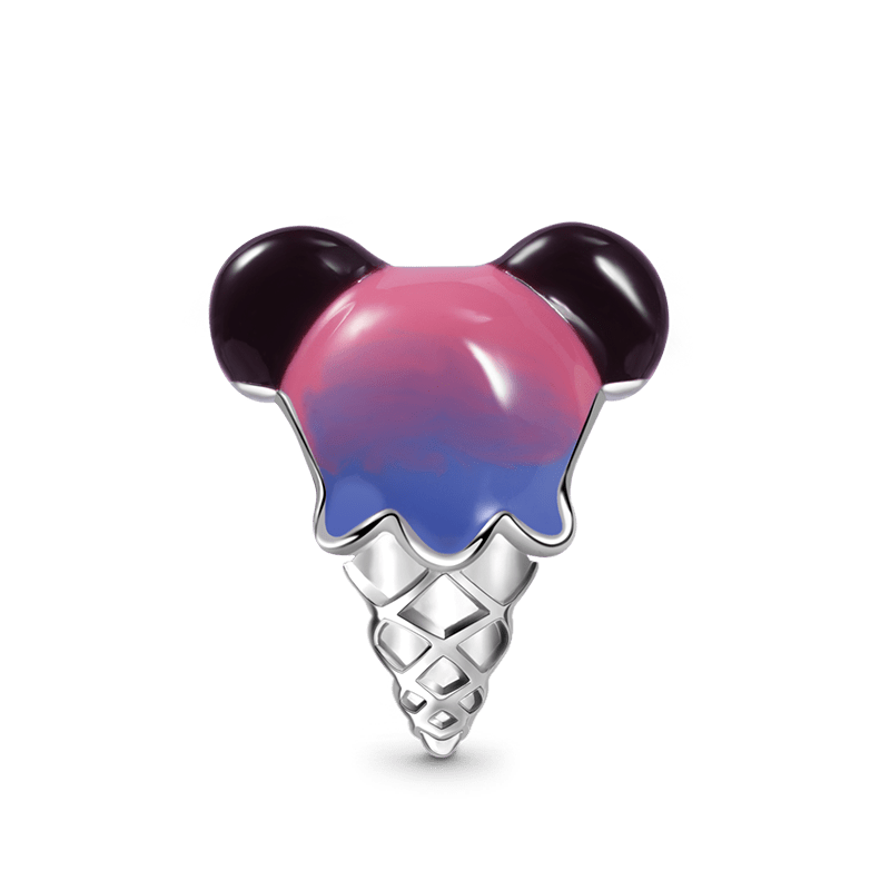Ice Cream Charm Bead 925 Sterling Silver Colorful Enamel_1