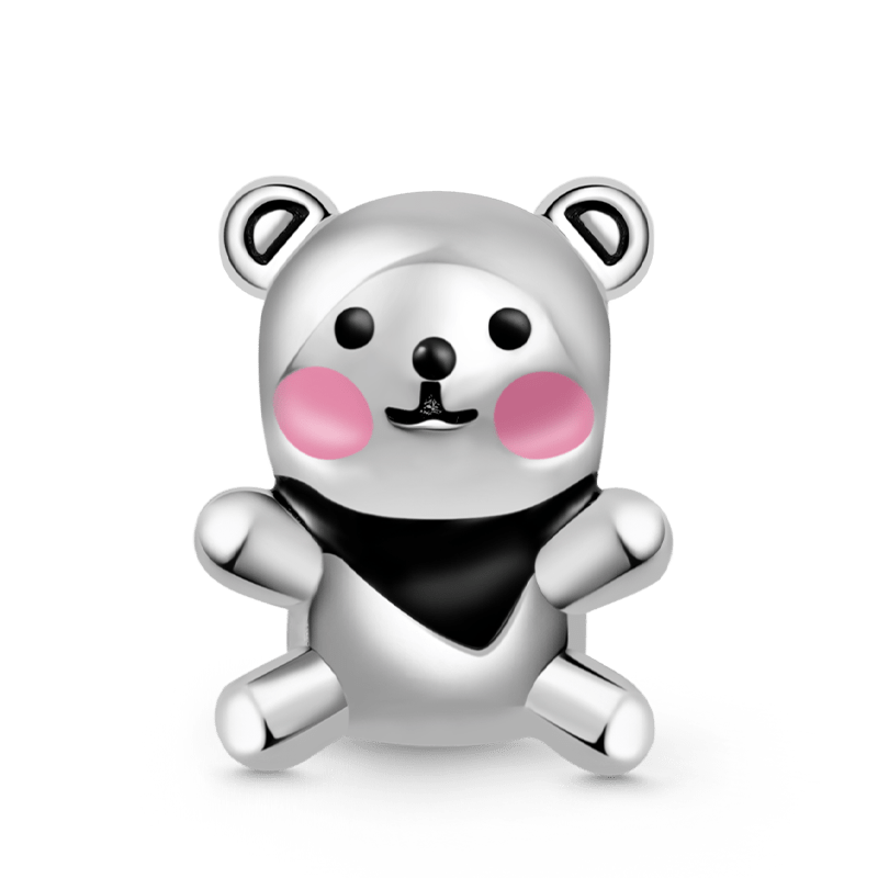 Cute Bear Charm Bead 925 Sterling Silver Gift for Valentine's Day_1
