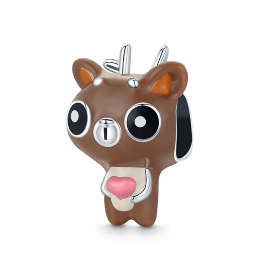 Cute Deer Charm Bead 925 Sterling Silver with Colorful Enamels_1