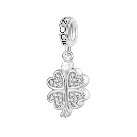 Gnoce Openable Four-leaf Clover Engravable Pendant Dangle Charm_1
