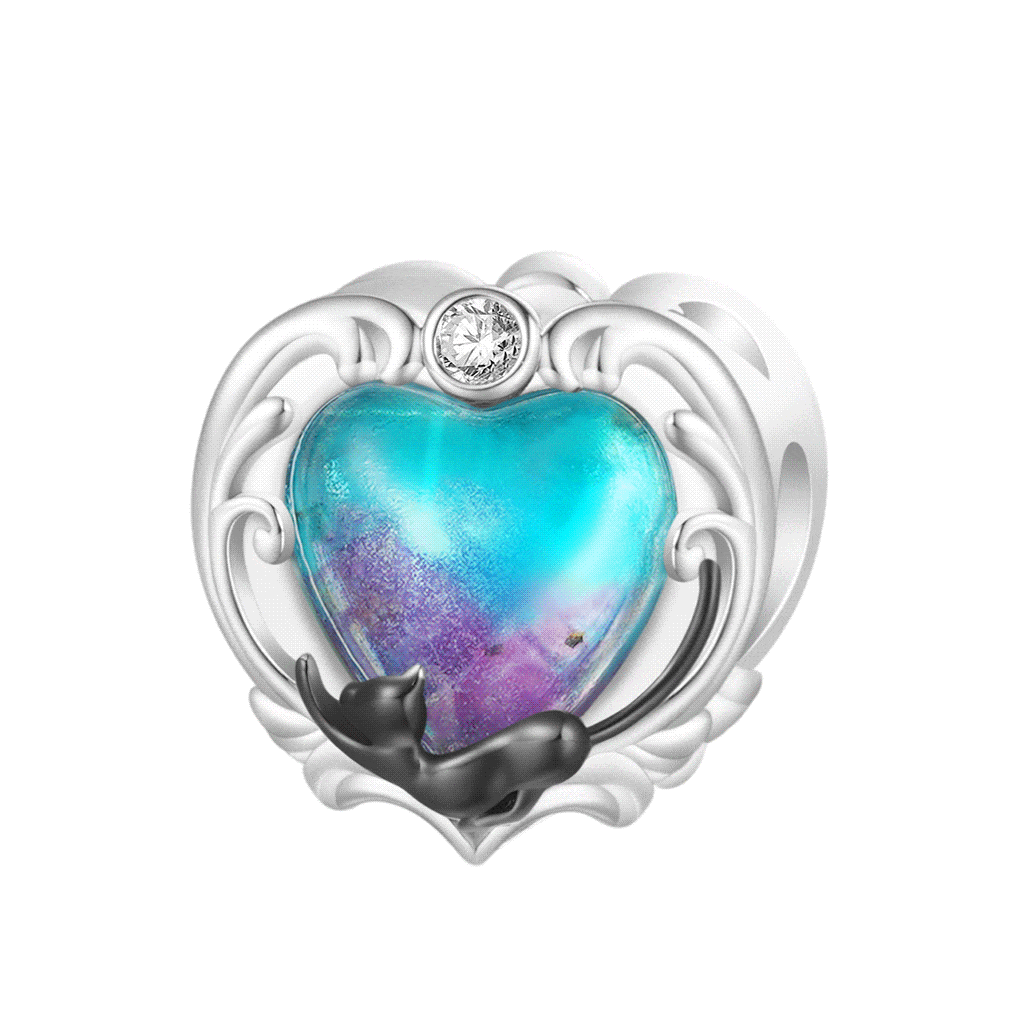 Gnoce Glow-in-the-Dark Black Cat Heart Charm_1