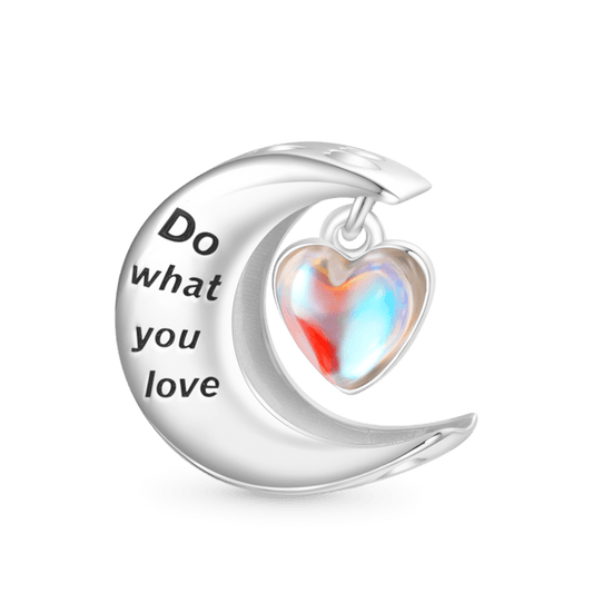 Gnoce Moonstone Heart "Do what you love" Moon Charm_1