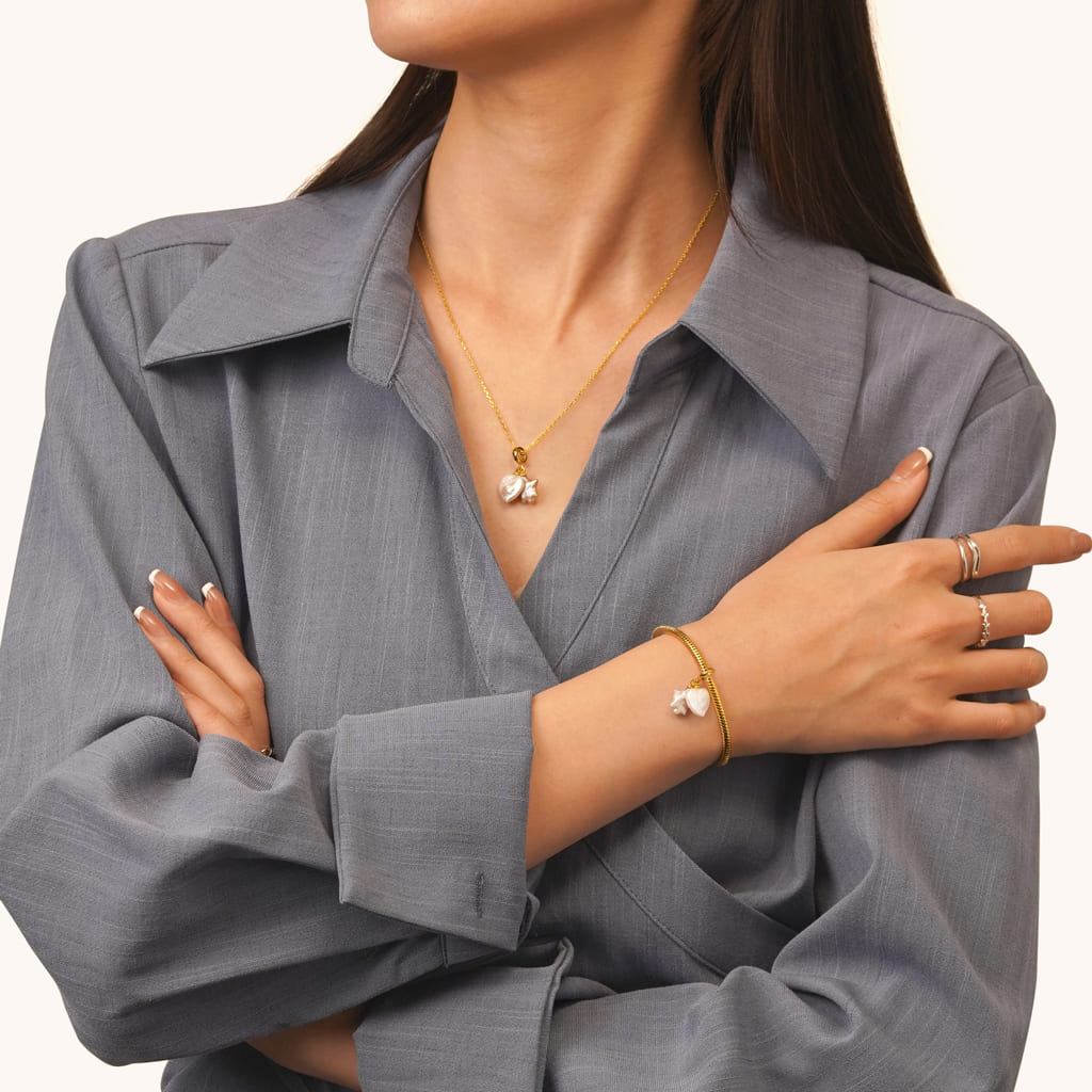 Gnoce Ocean Love Star Pearl Pendant Dangle Charm_4