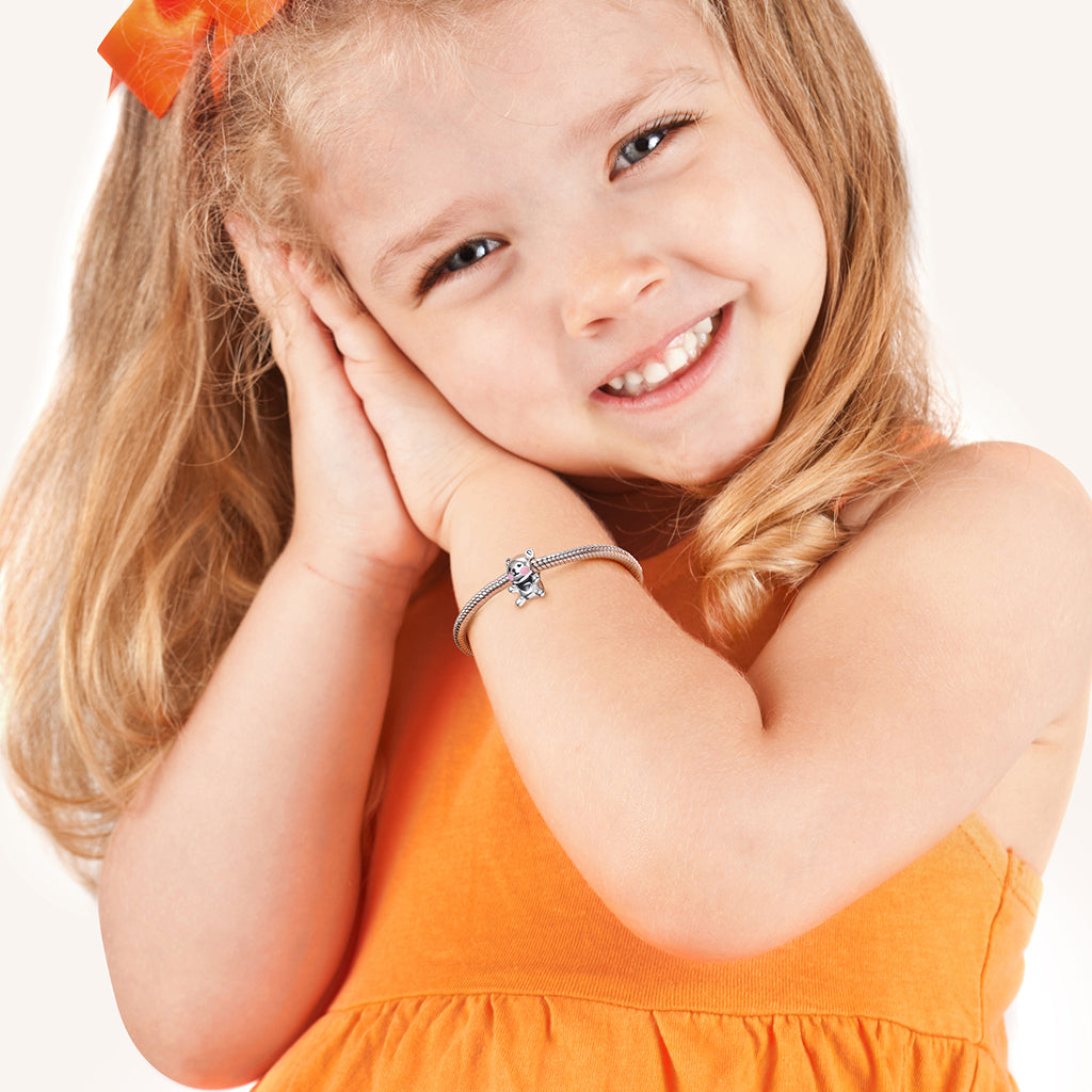 Cute Bear Charm Bead 925 Sterling Silver Gift for Valentine's Day_3