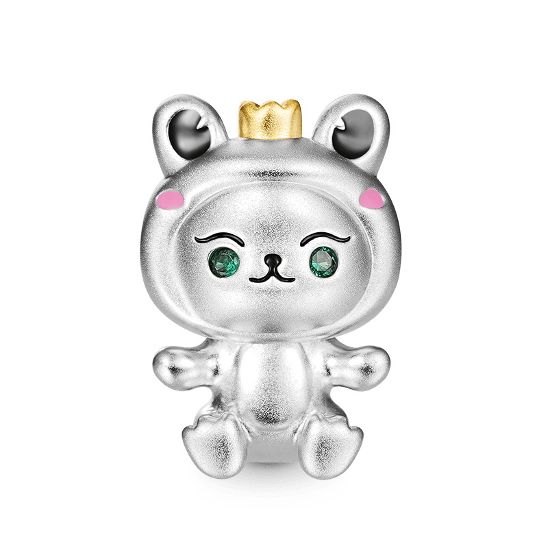 Gnoce Friendly Frog Animal Charm Platinum-plated Silver Blend_1