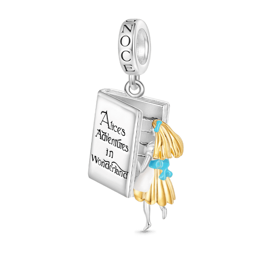 Gnoce Alice Adventure In Wonderland Book Pendant Dangle Charm_1
