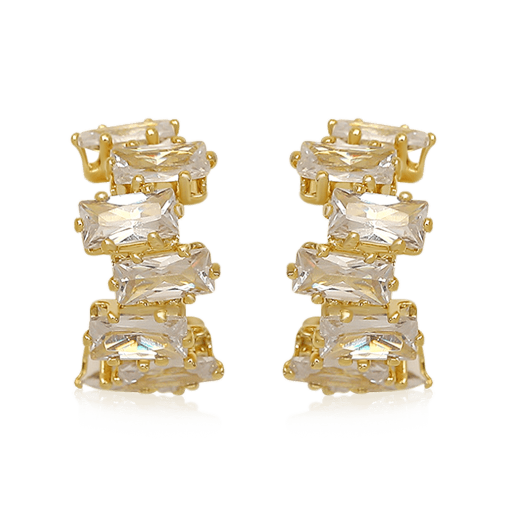 Gnoce Irregular Zircon C-shaped Ear Clips_1