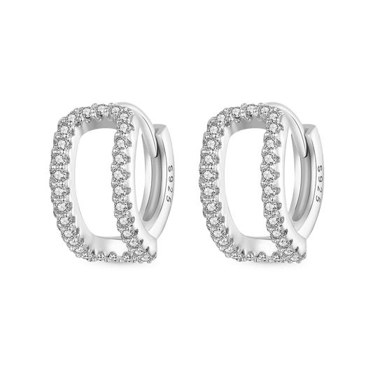 Gnoce Fine Glitter Double Layer Hoop Earrings_1