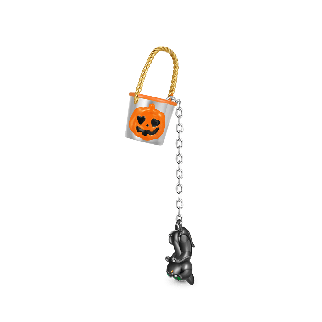 Gnoce Halloween Bucket With Removable Black Cat Charm_2