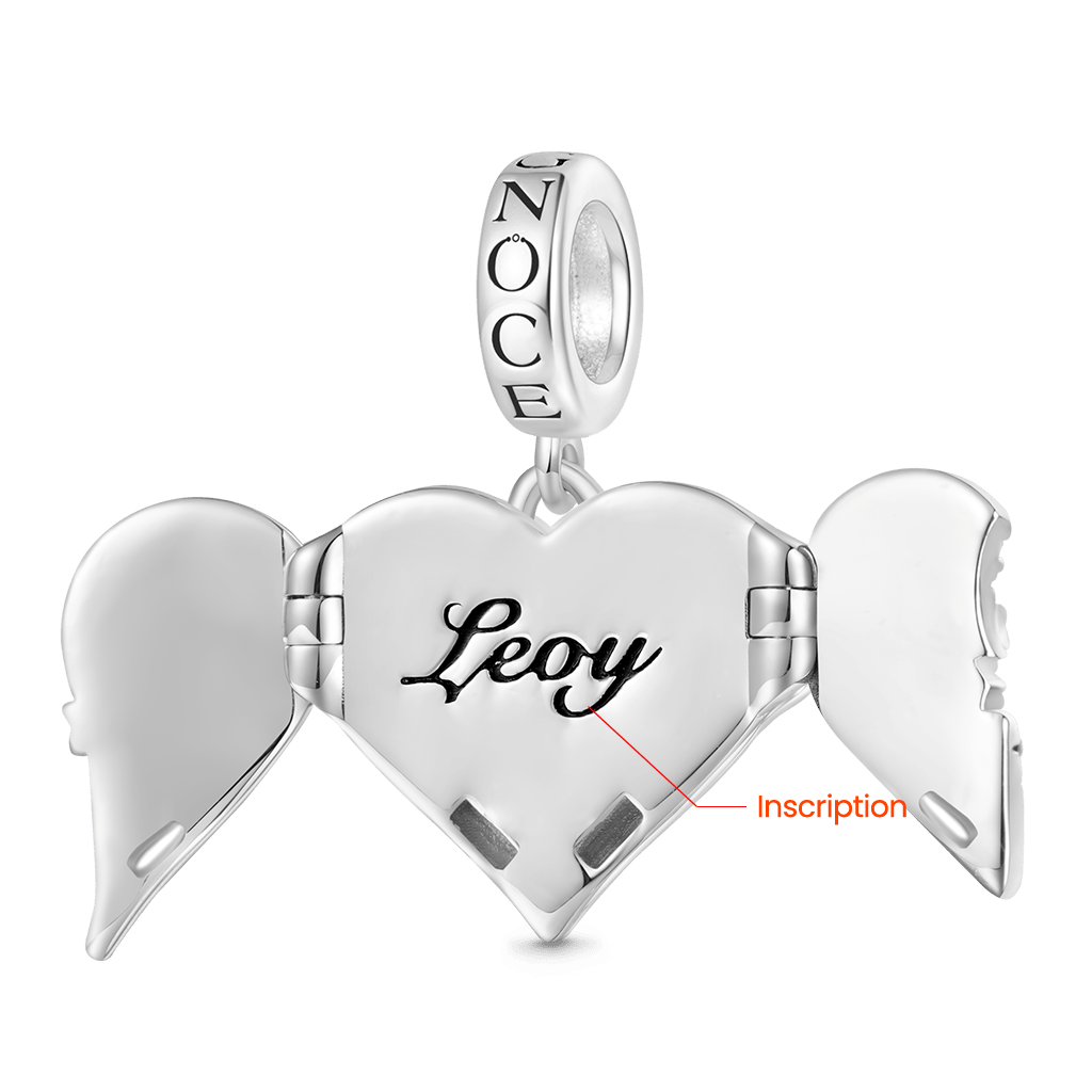 Gnoce Openable Heart Wings Engravable Pendant Dangle Charm_2