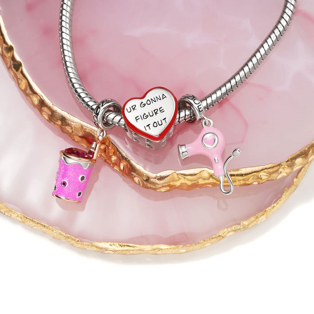 Gnoce Pink Bubble Tea Pendant Dangle Charm_3