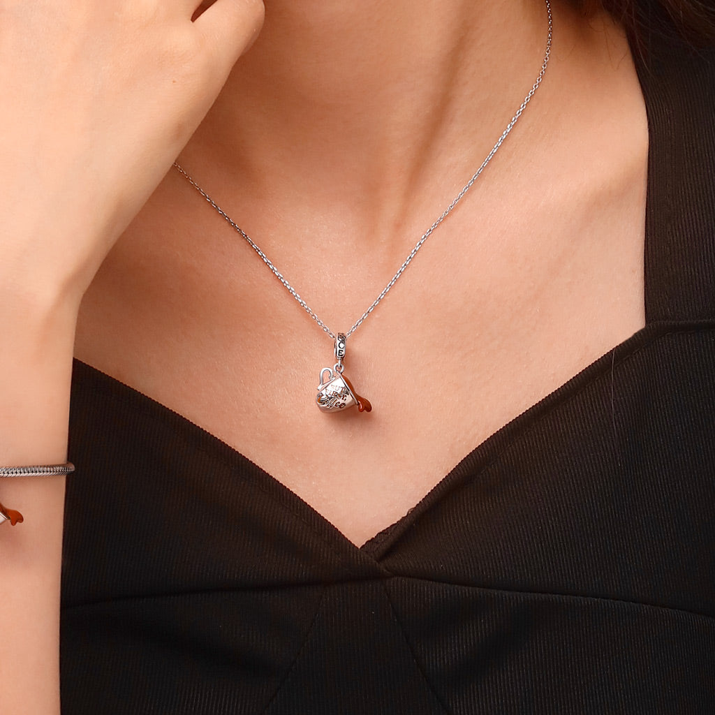Gnoce BUT FIRST, Coffee Spilled Charm Platinum-plated Silver Blend_5