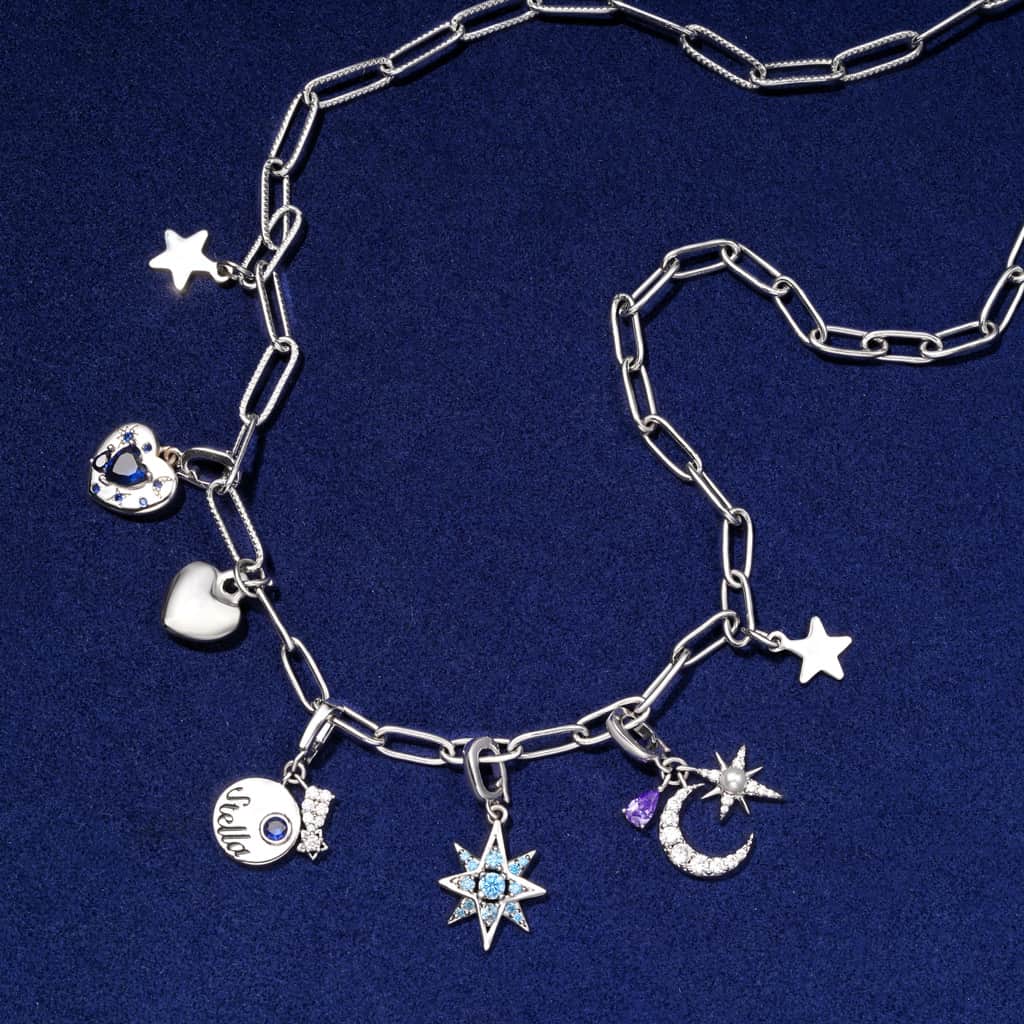 Gnoce Birthstone Heart Moon Clasp Clusters Charm_3