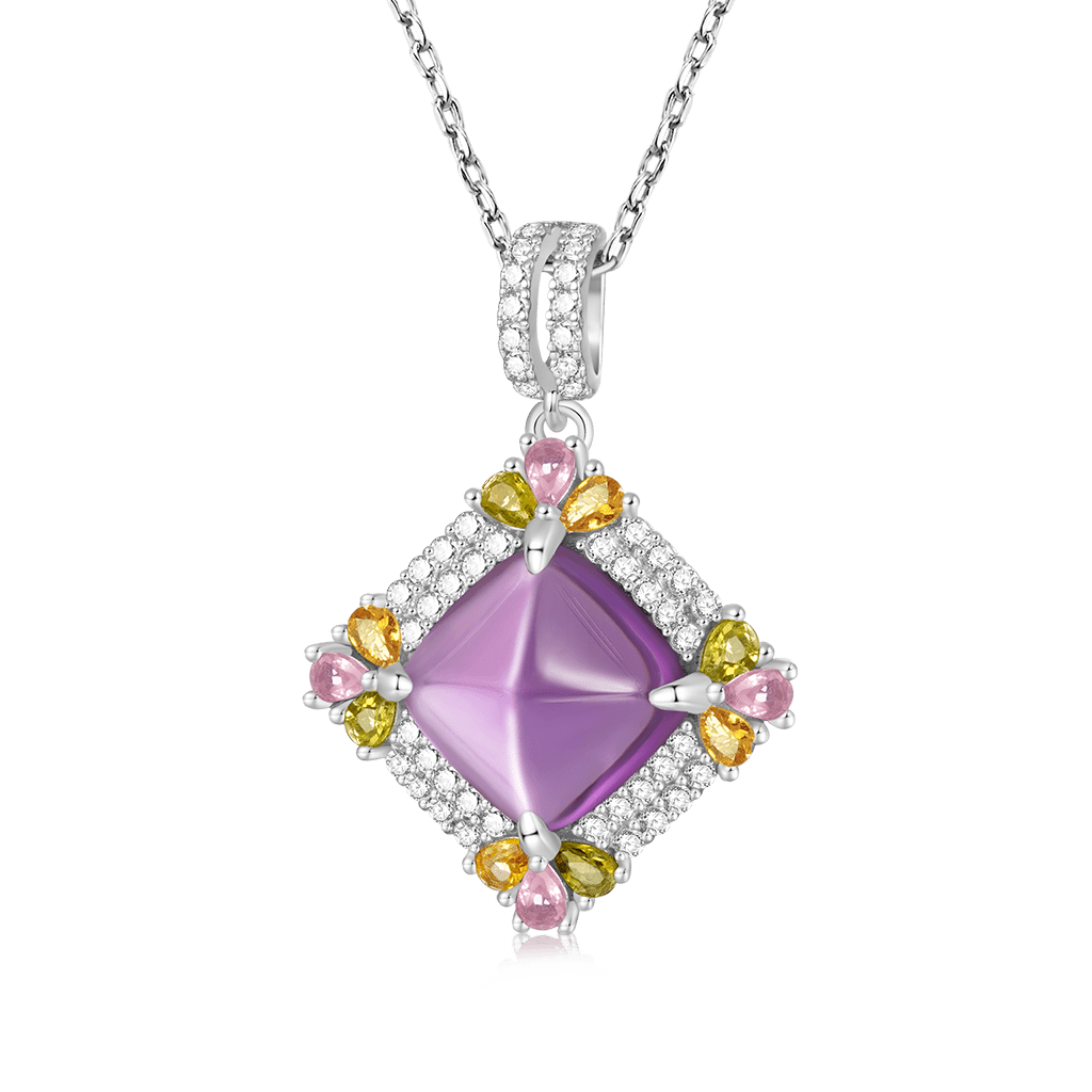 Gnoce Elegant Luxurious Shine Amethyst Pendant Necklace_1