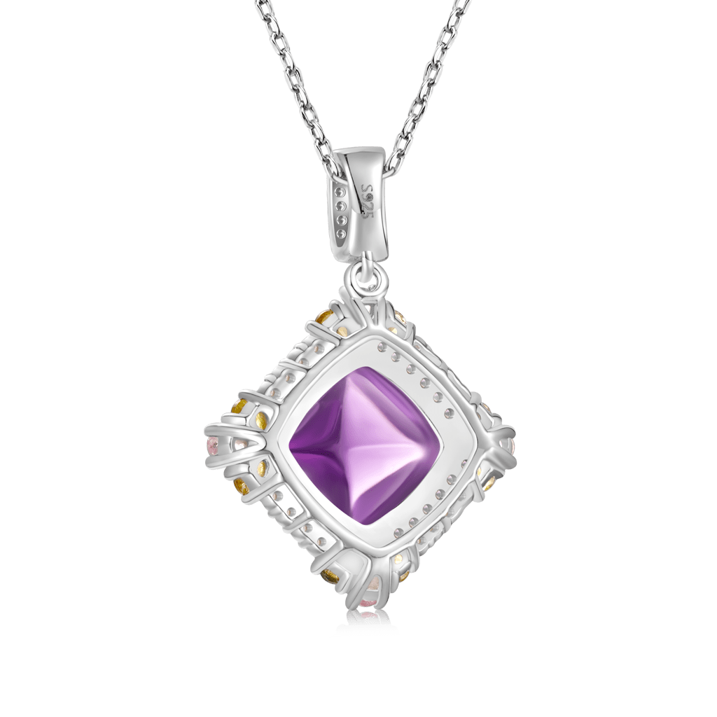 Gnoce Elegant Luxurious Shine Amethyst Pendant Necklace_2