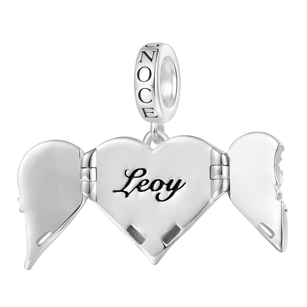 Gnoce Openable Heart Wings Engravable Pendant Dangle Charm_1