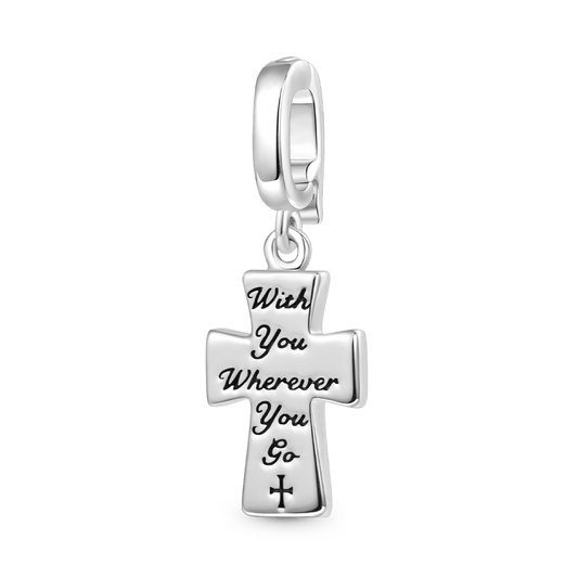 Gnoce 'With you wherever you go' Religious Cross Clasp Clusters Charm_1