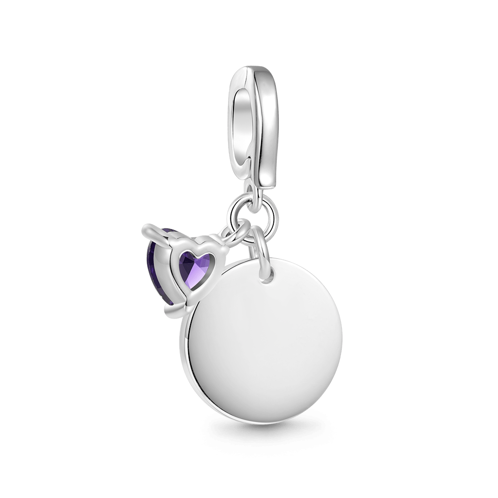 Gnoce Birthday Flower & Birthstone Heart Clasp Clusters Charm_2