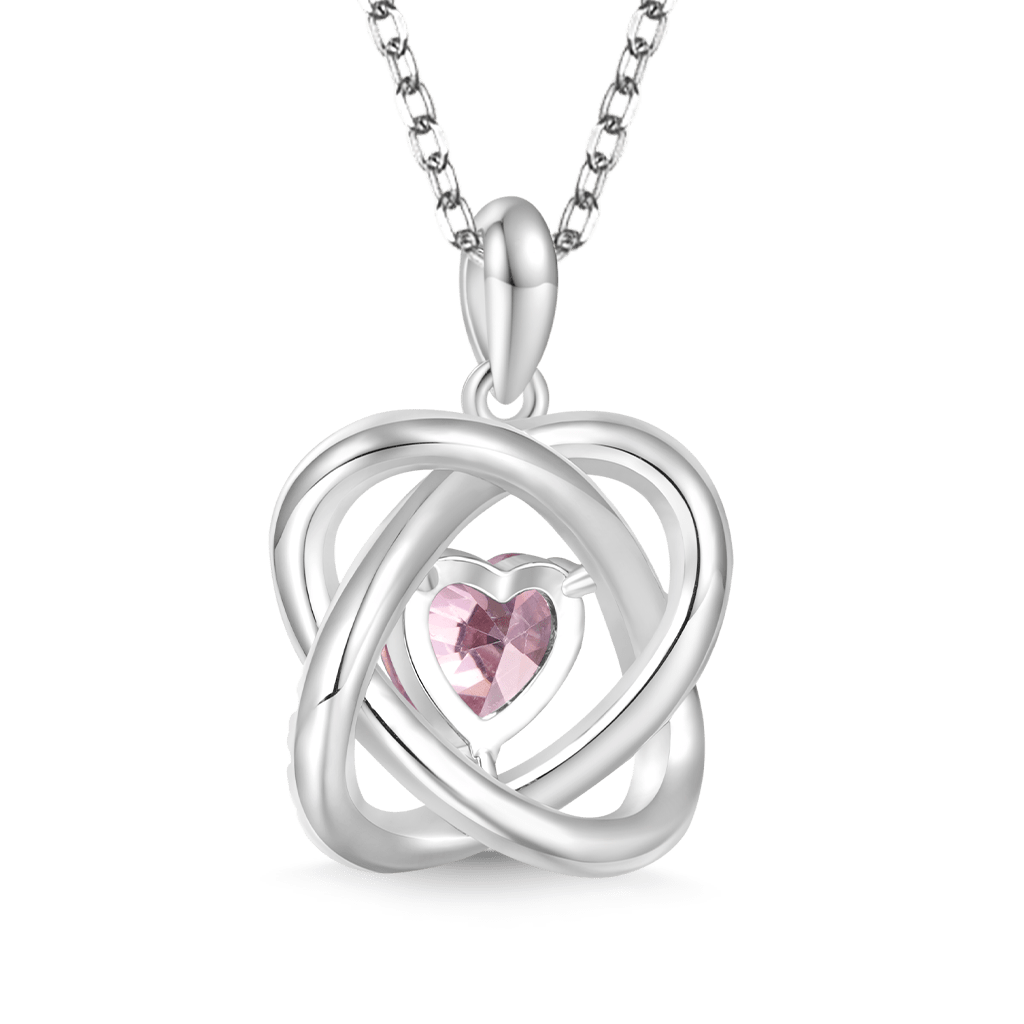 Gnoce Celtic Heart Birthstone Pendant Necklace_2