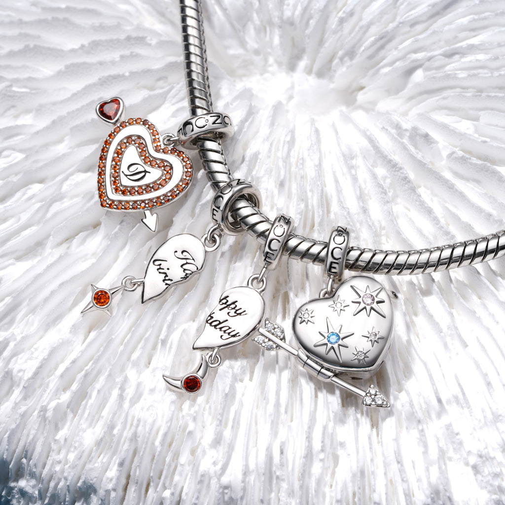 Gnoce Valentine's Day Personalized Love Heart Pendant Dangle Charm_4