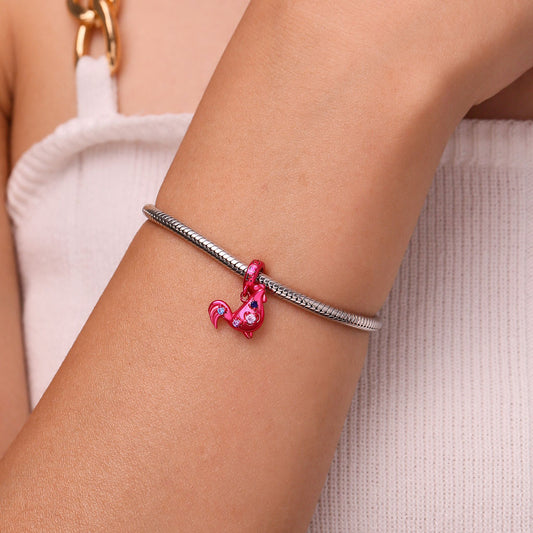 Gnoce Pink Candy Rooster Zodiac Pendant Dangle Charm_6