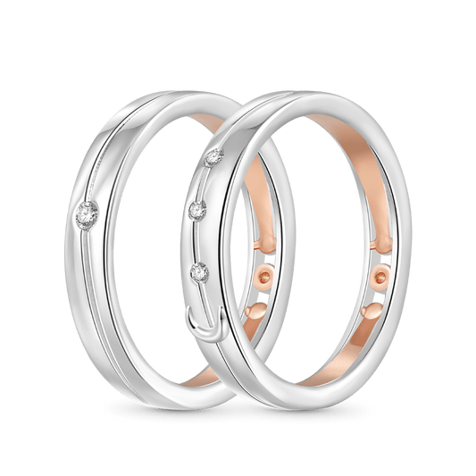 Gnoce Rose Gold Starry Couple Rings_1