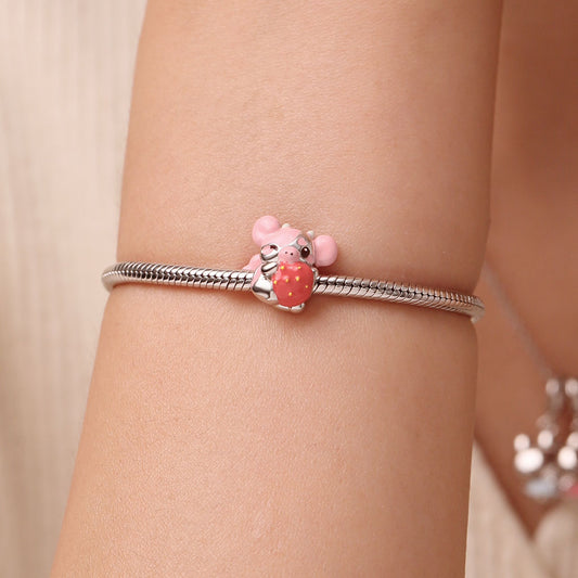 Gnoce Fuwuffle Peach the Strawberry Cow Charm_5