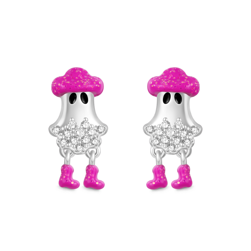 Gnoce Cowboy Ghost Stud Earrings Platinum-plated Silver Blend_2