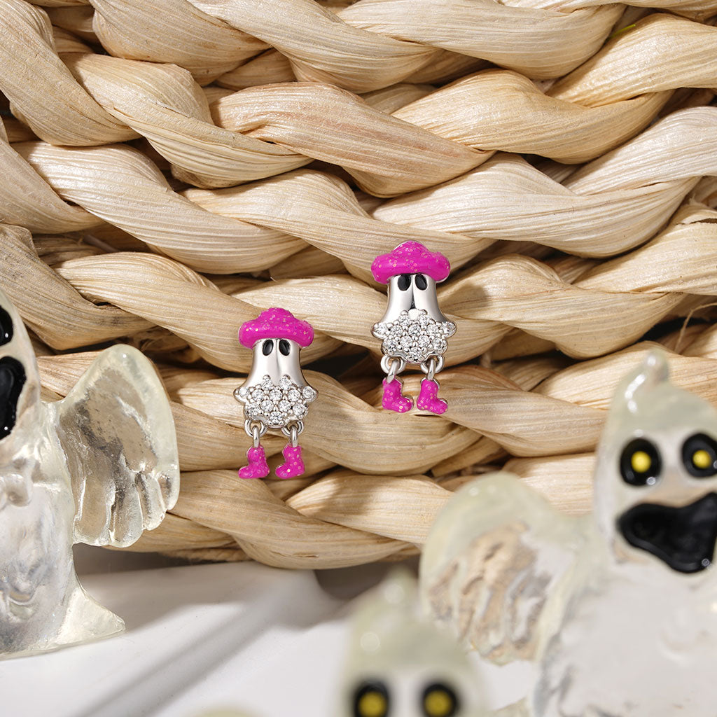 Gnoce Cowboy Ghost Stud Earrings Platinum-plated Silver Blend_3