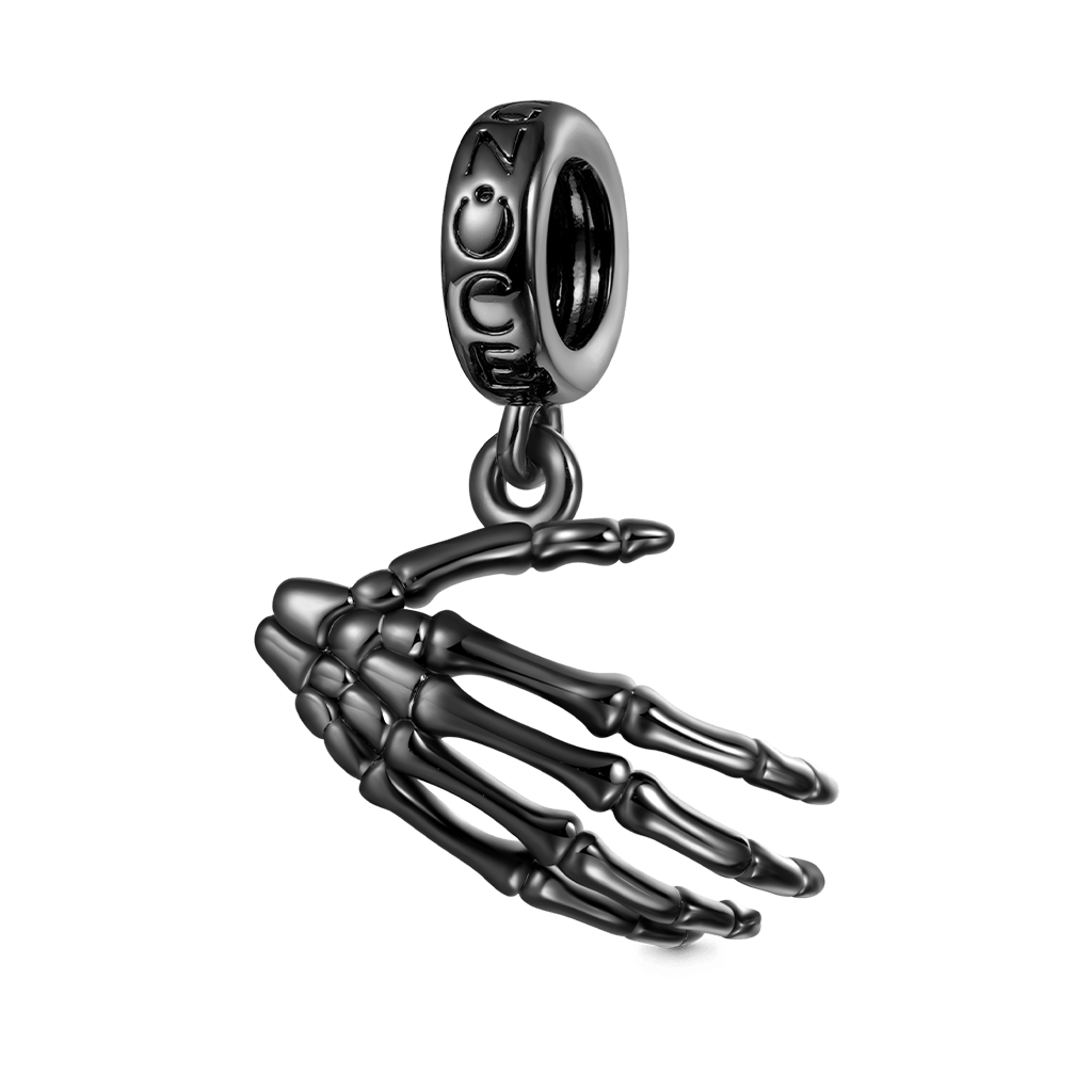Gnoce Skull Handshake Combination Double Charm Platinum-plated Silver Blend_4