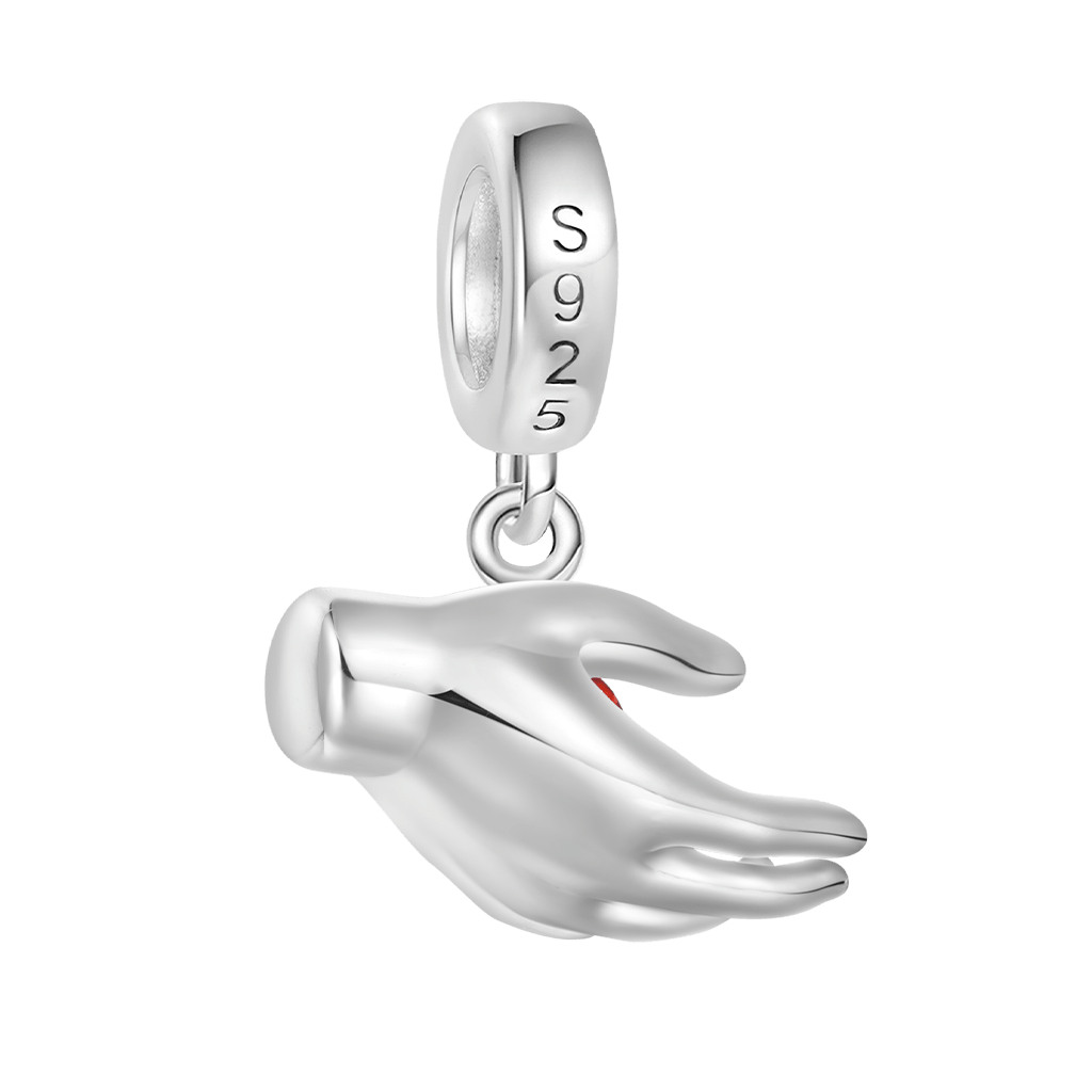 Gnoce Skull Handshake Combination Double Charm Platinum-plated Silver Blend_3