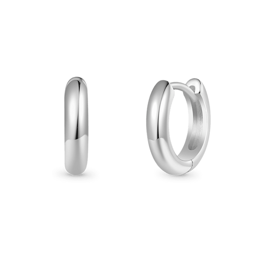 Gnoce High Polish Plain Color Hoop Huggie Earrings_1