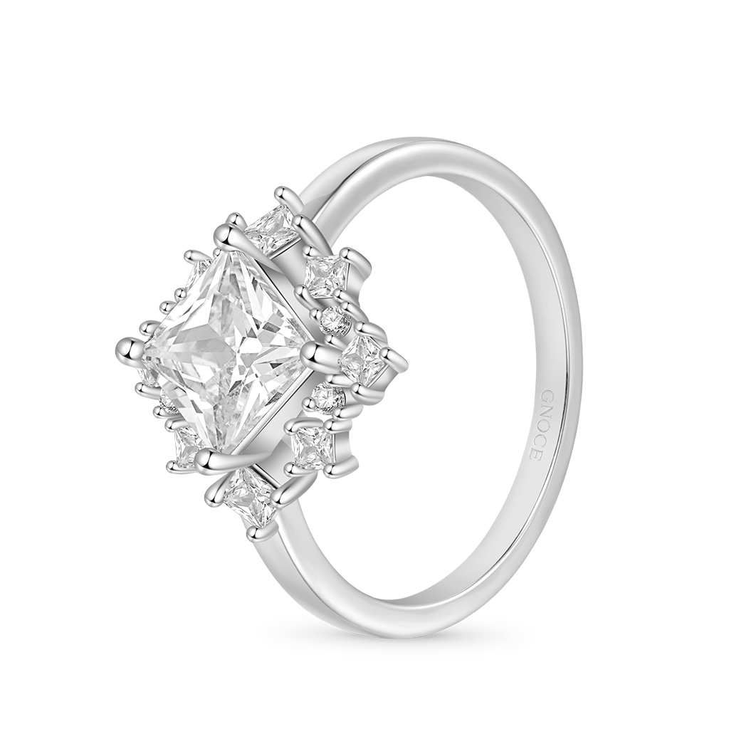 Gnoce Classic Pagoda-Cut White Zirconia Ring_2