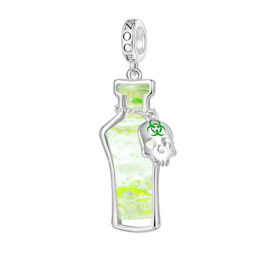 Gnoce Halloween Poison Glow-in-the-Dark Glass Bottle Pendant Dangle Charm_1