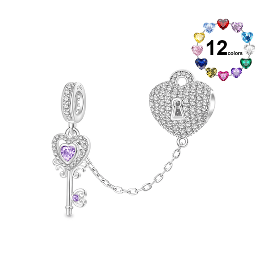Gnoce The Key To My Heart Birthstone Pendant Dangle Charm_1