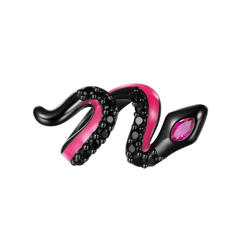 Gnoce Luminous Black Snake Birthstone Charm_1