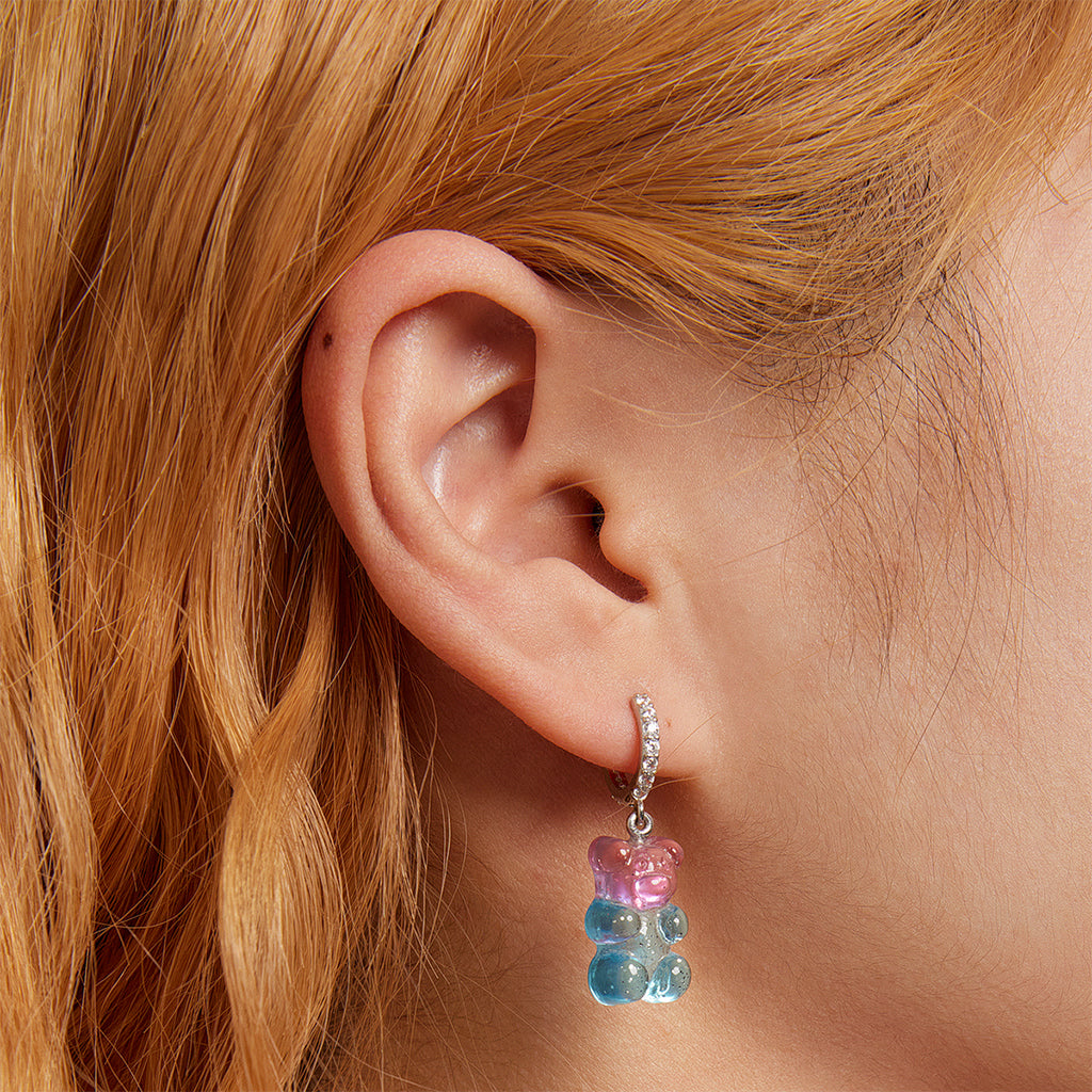 Gnoce Transparent Gummy  Bear Hoop Earrings_3
