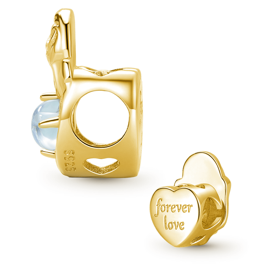 Gnoce 18k Gold Plated Mother & Child Moonstone Charm_2